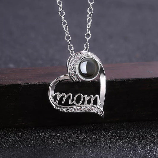 Mom Heart Shaped Projection Custom Photo Necklace Mother's