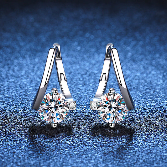 Silver Moissanite Affordable Luxury Earrings
